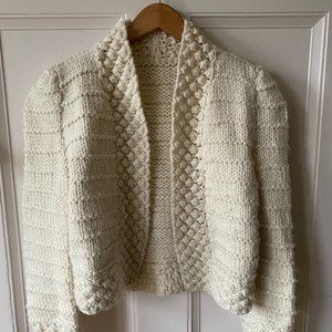 Vintage Wool Bohemian Puff Sleeve Bolero Cardigan